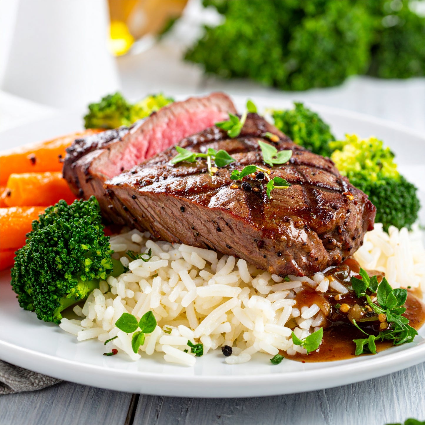 Grilled Flank Steak with herbs and spices